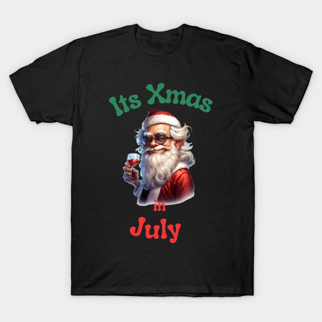 Santa Claus Christmas in July T-Shirt by stickercuffs